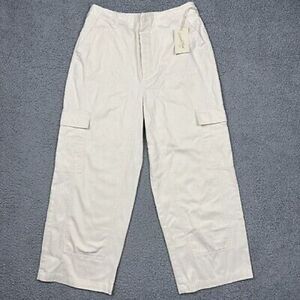 Universal Thread 4 High Rise Utility Cargo Cream Button Fly Pants